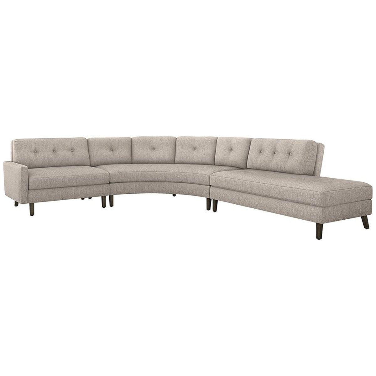 Interlude Home Aventura Luxe Chenille Chaise 3-Piece Sectional