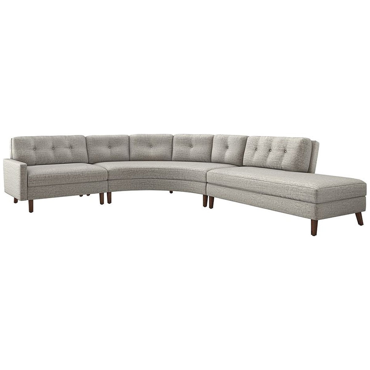 Interlude Home Aventura Feather Chaise 3-Piece Sectional