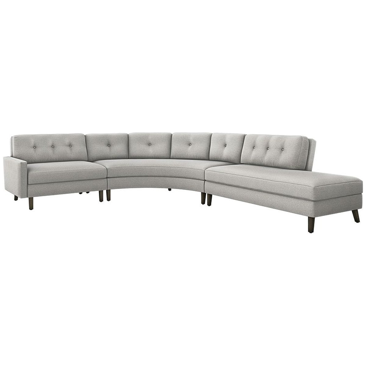 Interlude Home Aventura Chaise Sectional - Faux Linen