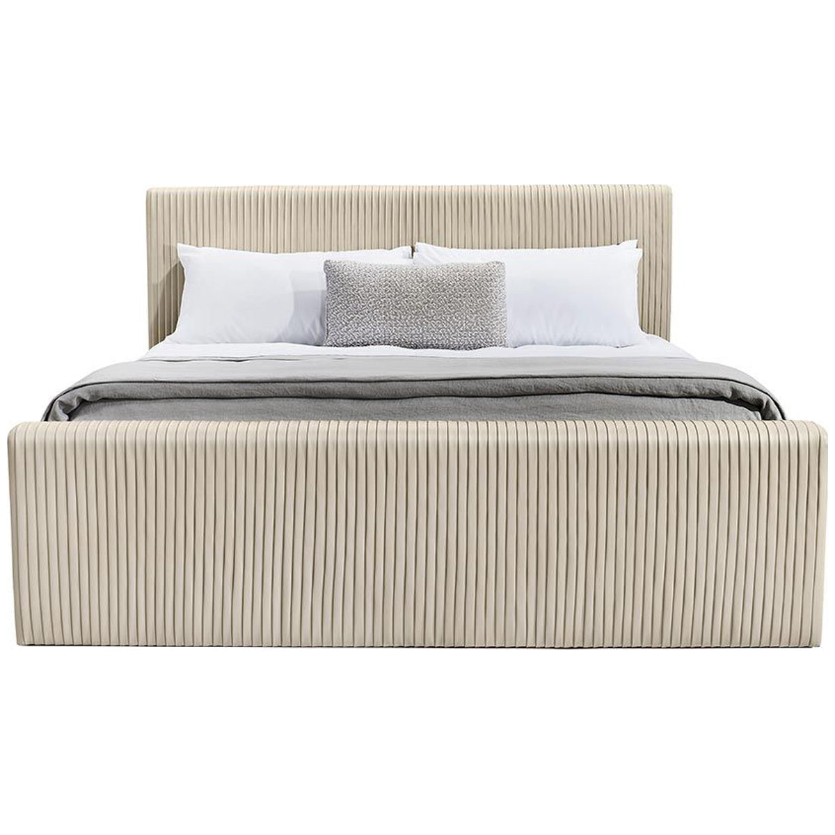 Interlude Home Kayla Wood Bed - Cream