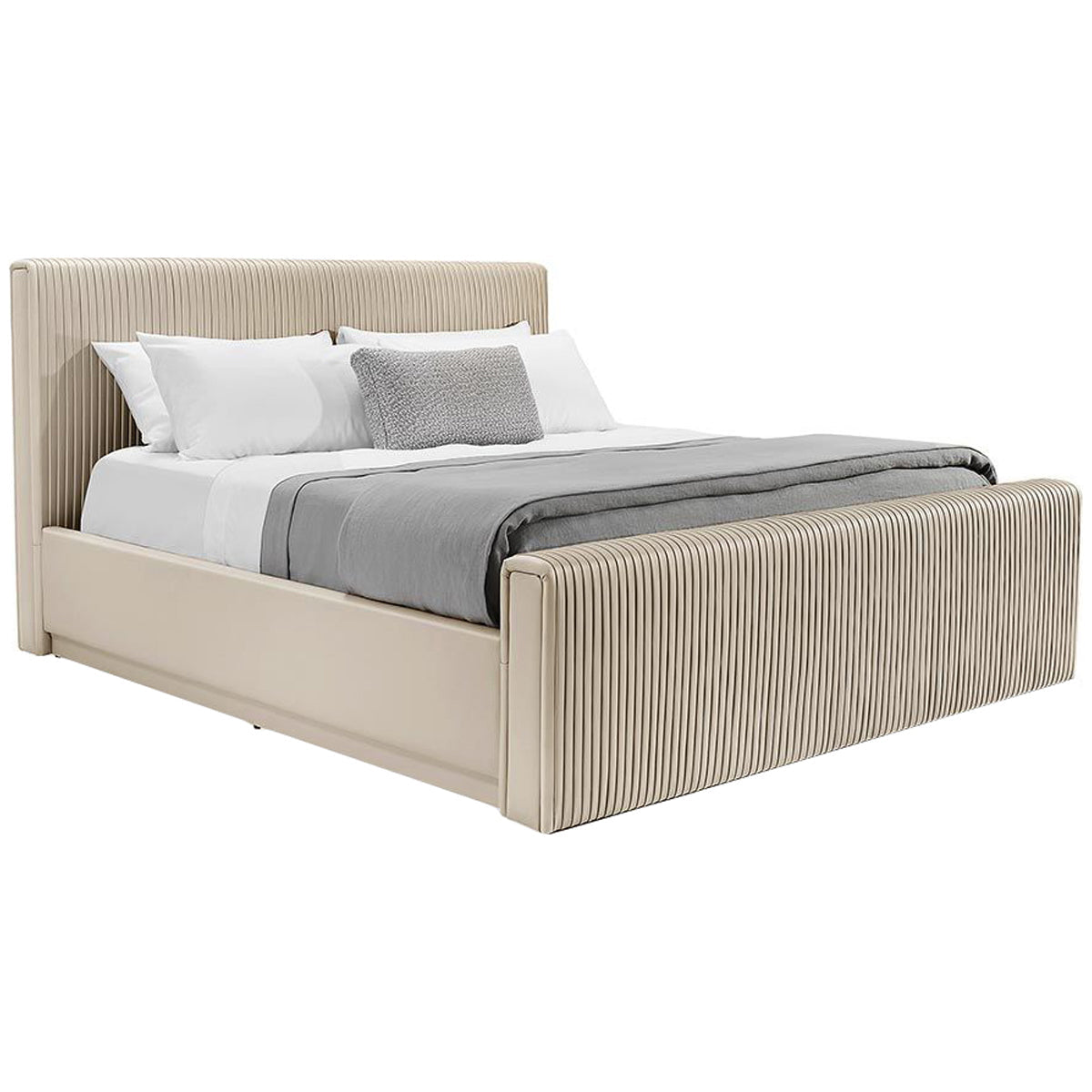 Interlude Home Kayla Wood Bed - Cream