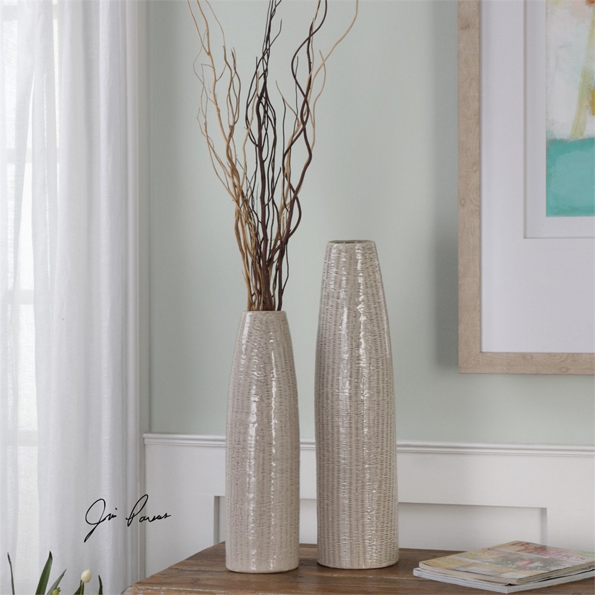 Uttermost Sara Textured Ceramic Vases, 2-Piece Set