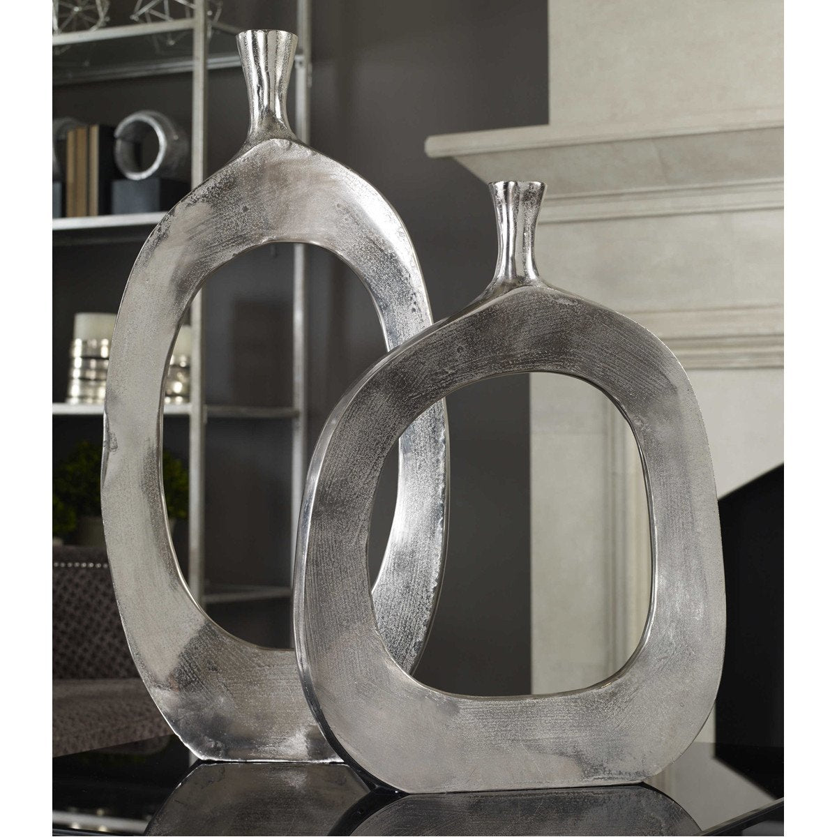 Uttermost Cierra Aluminum Vases, 2-Piece Set