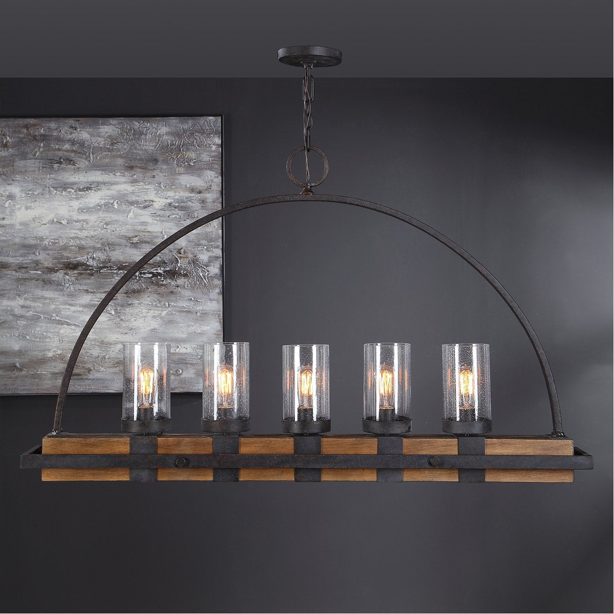 Uttermost Atwood 5-Light Rustic Linear Chandelier