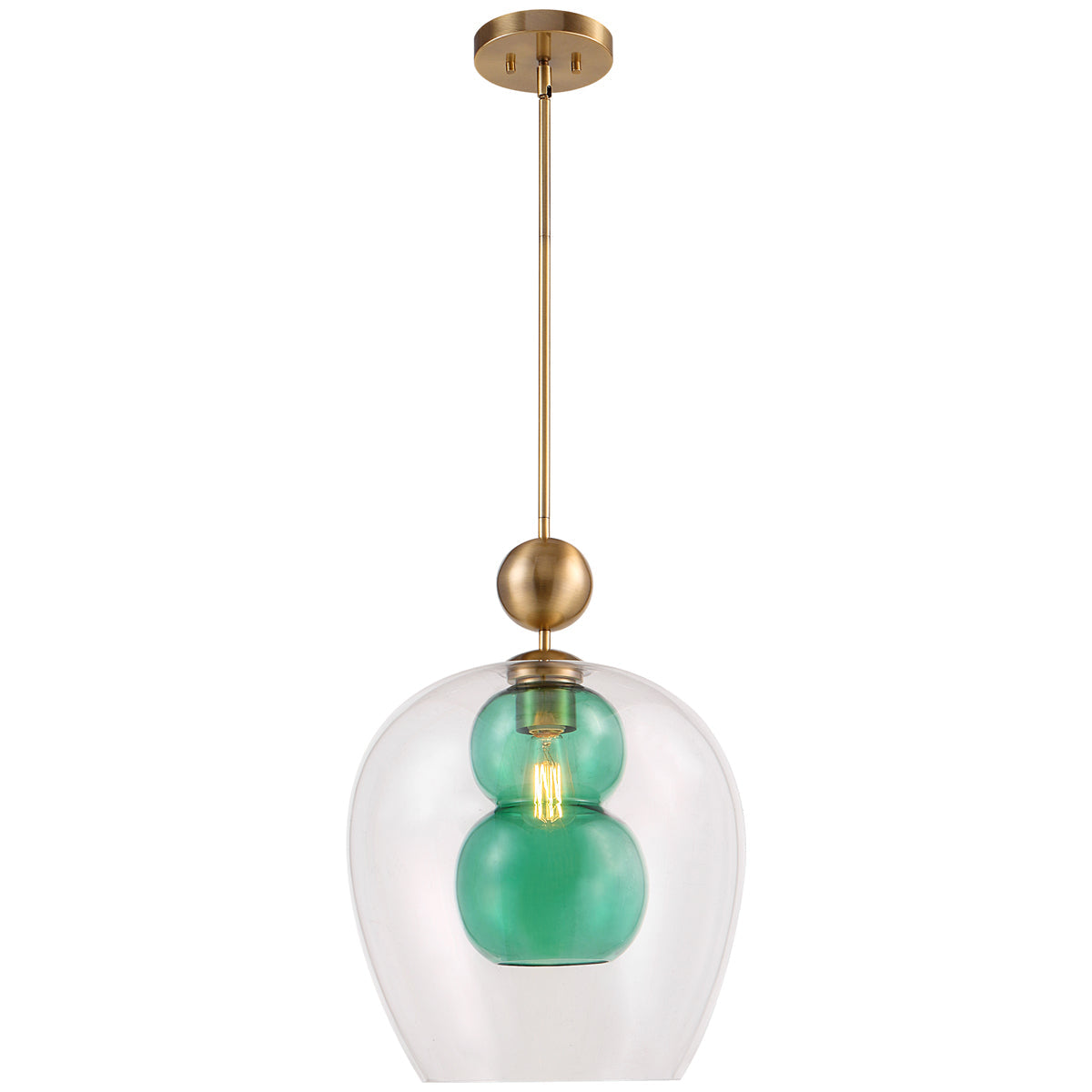 Uttermost Shamrock Green Glass 1-Light Pendant