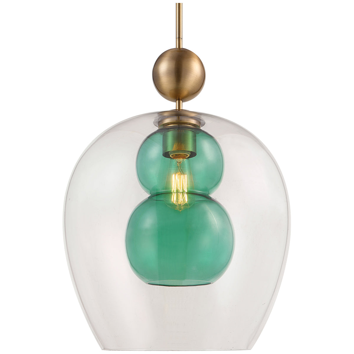 Uttermost Shamrock Green Glass 1-Light Pendant