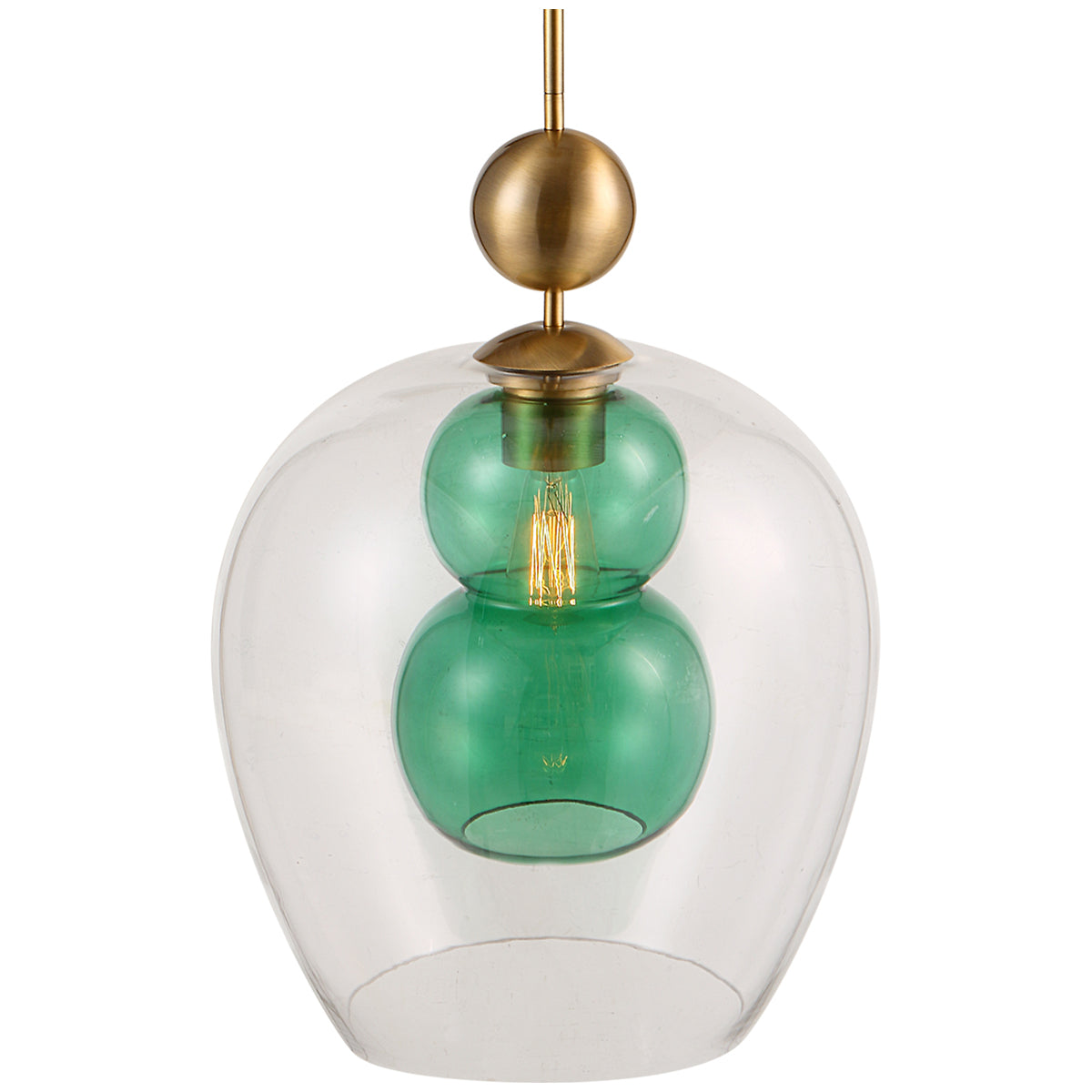 Uttermost Shamrock Green Glass 1-Light Pendant