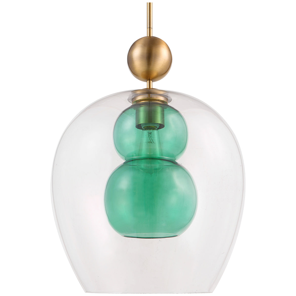 Uttermost Shamrock Green Glass 1-Light Pendant