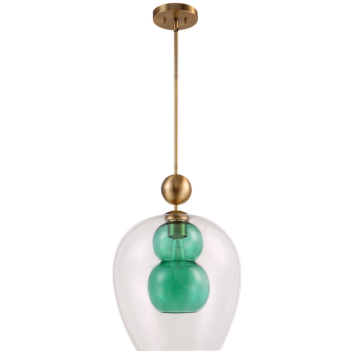 Uttermost Shamrock Green Glass 1-Light Pendant