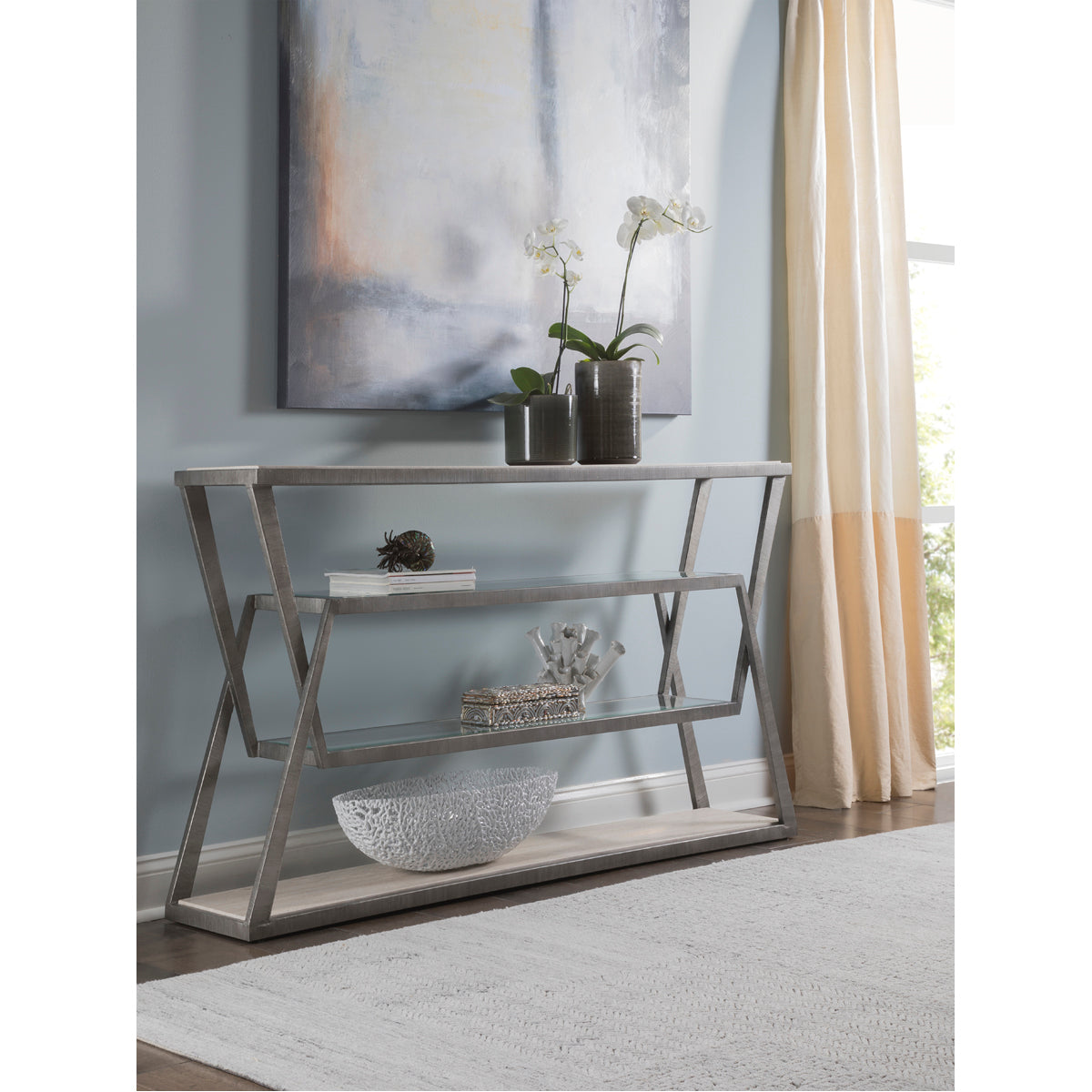 Artistica Home Signature Adamo Silver Gray Console Table 2273-966