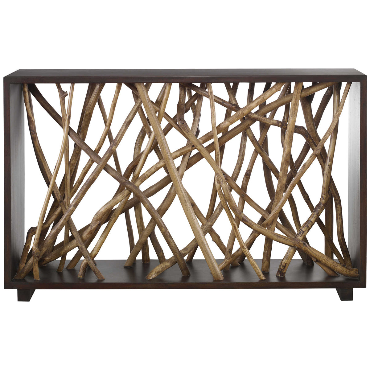 Uttermost Teak Maze Console Table