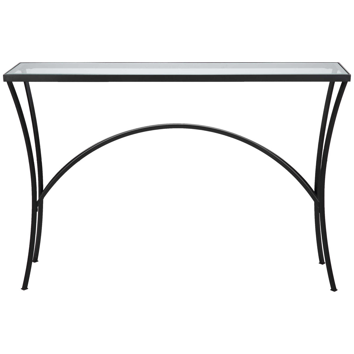 Uttermost Alayna Black Metal &amp; Glass Console Table