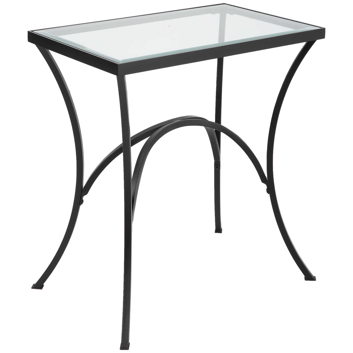 Uttermost Alayna Black Metal &amp; Glass End Table