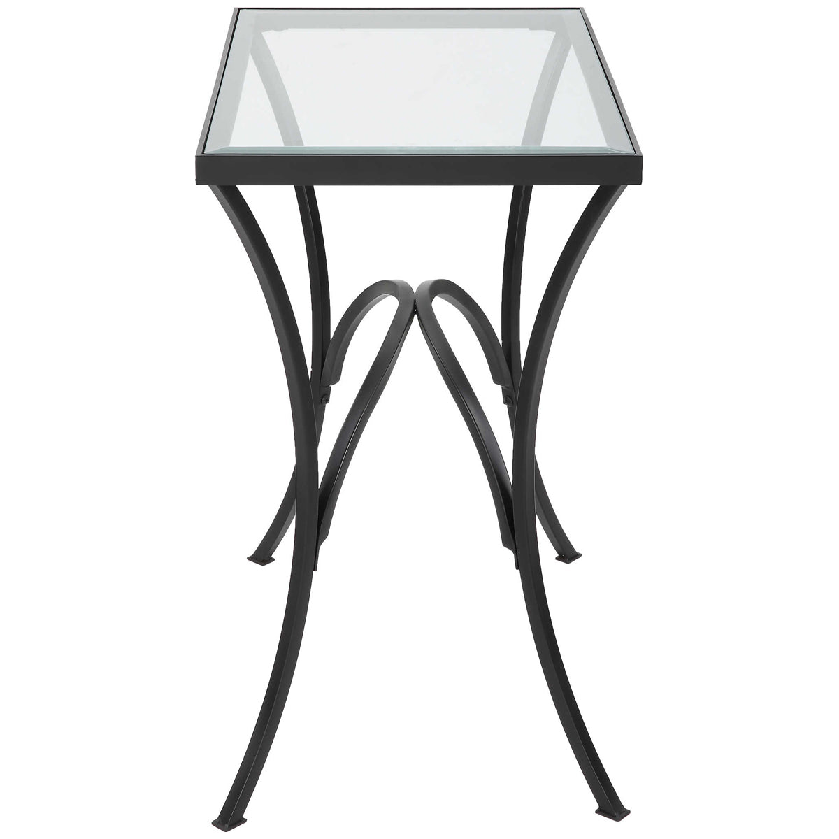 Uttermost Alayna Black Metal &amp; Glass End Table