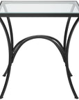 Uttermost Alayna Black Metal & Glass End Table