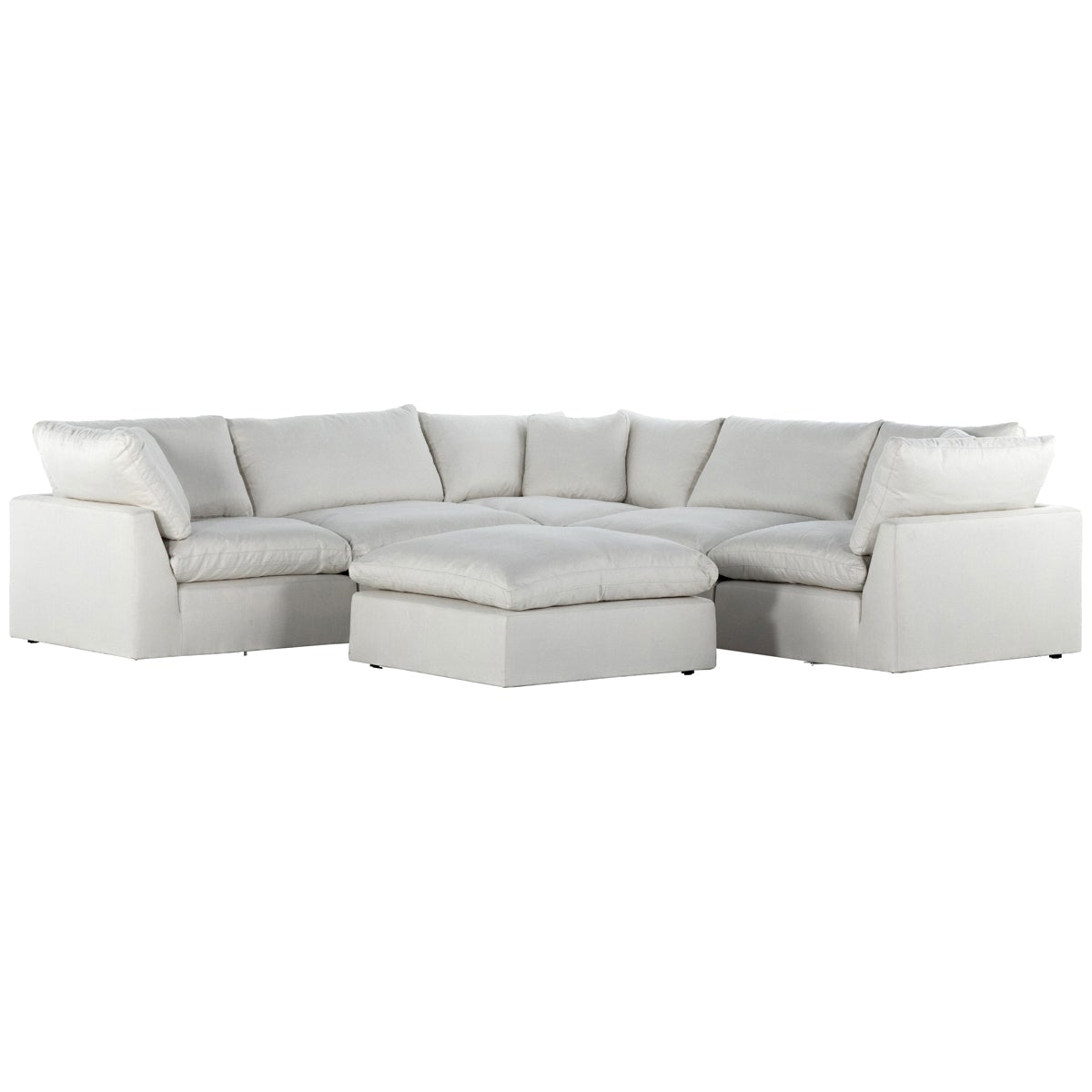 Four Hands Centrale Stevie Anders Ivory Sectional with Free Ottoman