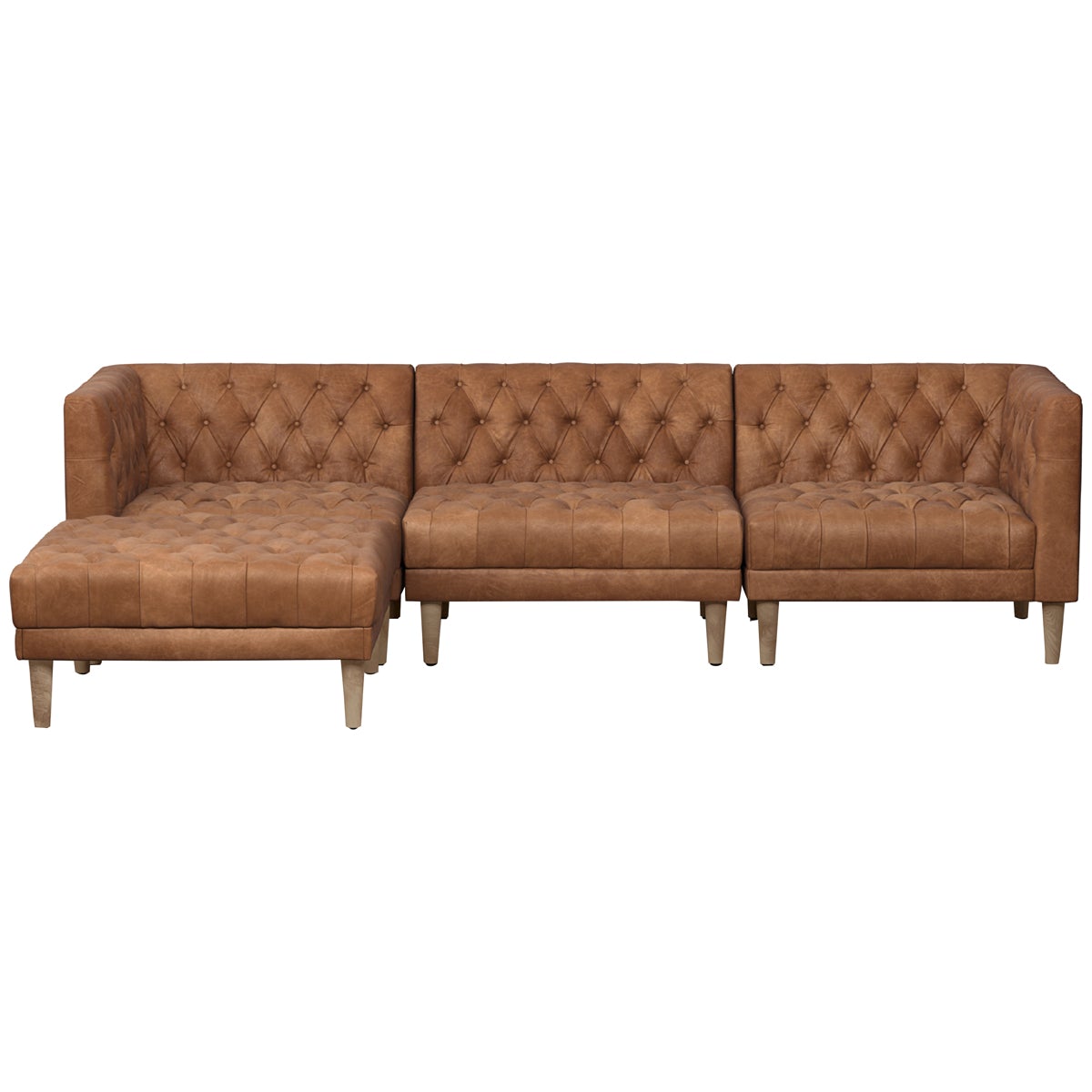 Four Hands Carnegie William 3-Piece Sectional with Ottoman