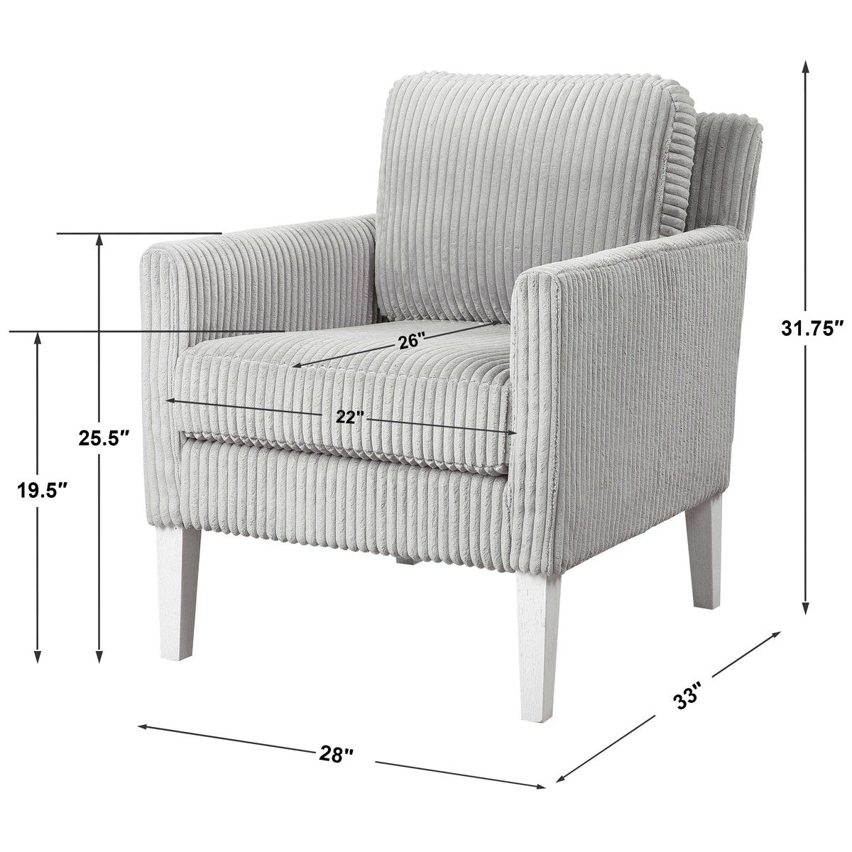 Uttermost Cavalla Gray Accent Chair