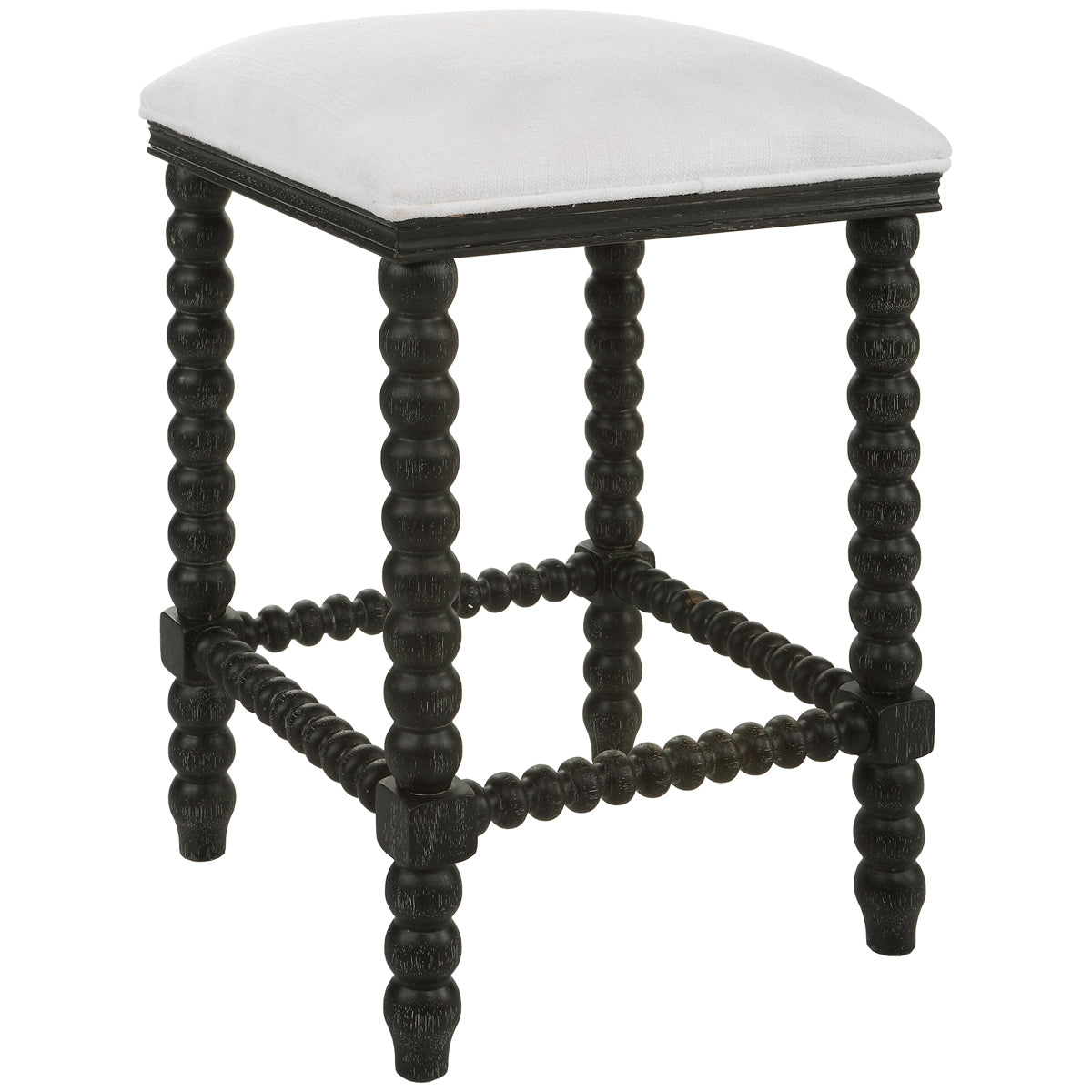 Uttermost Pryce Black Backless Counter Stool