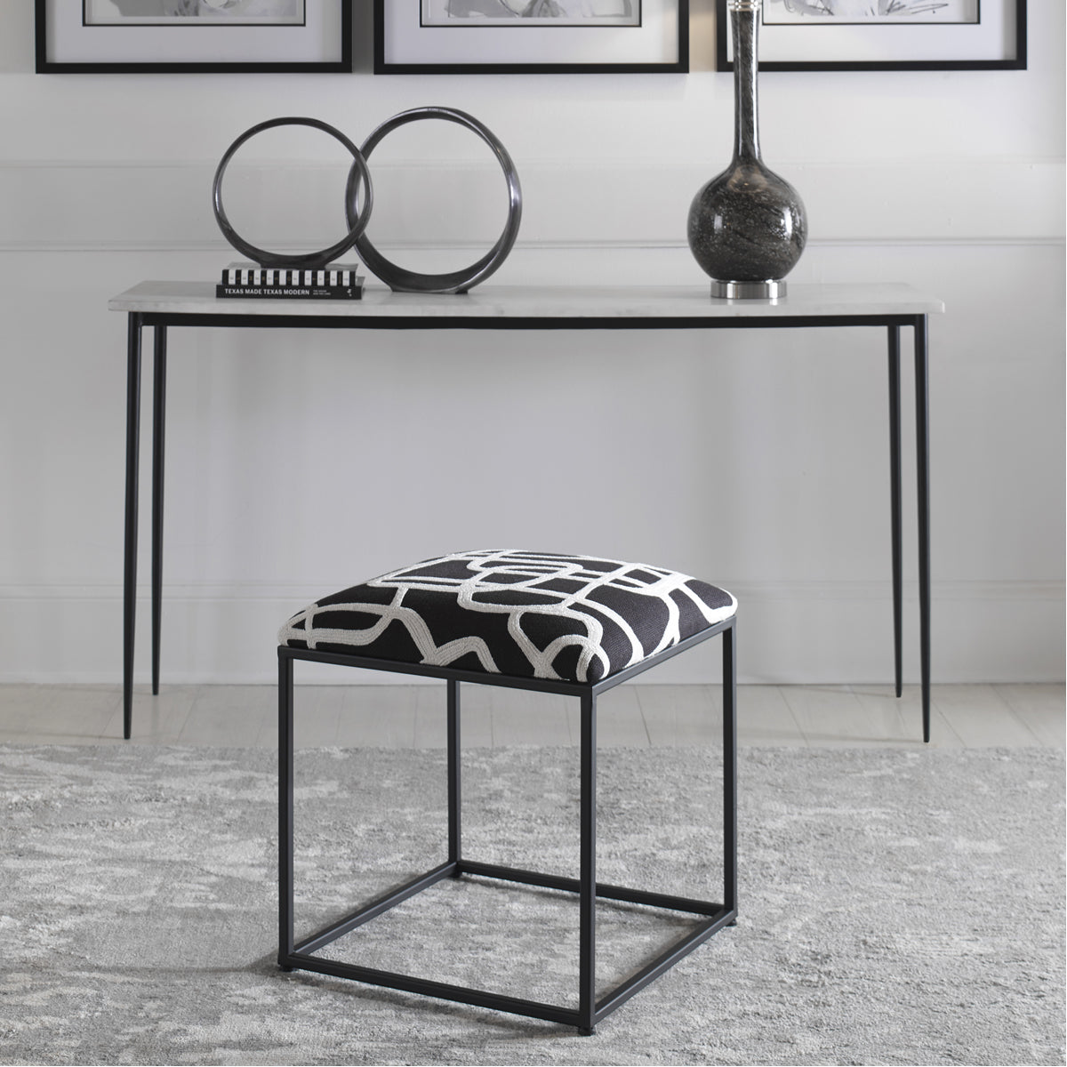 Uttermost Twists and Turns Fabric Accent Stool