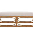 Uttermost Laguna White Fabric Rattan Bench