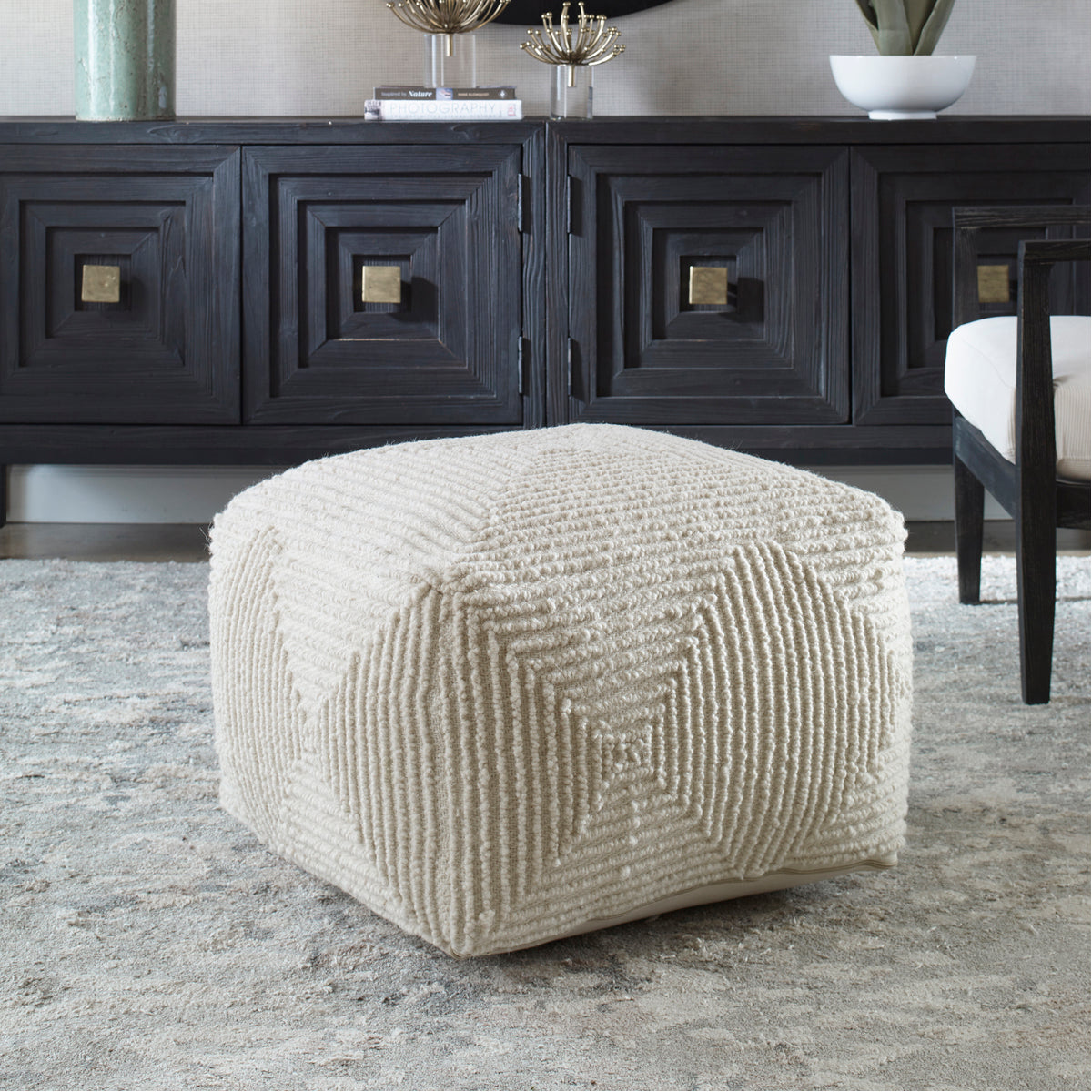 Uttermost Sovanna Geometric Pouf