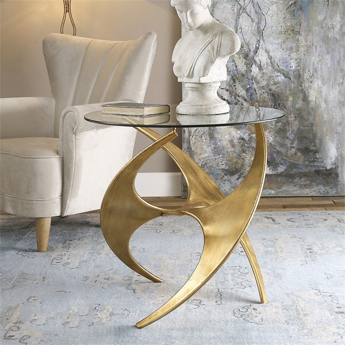 Uttermost Graciano Glass Side Table