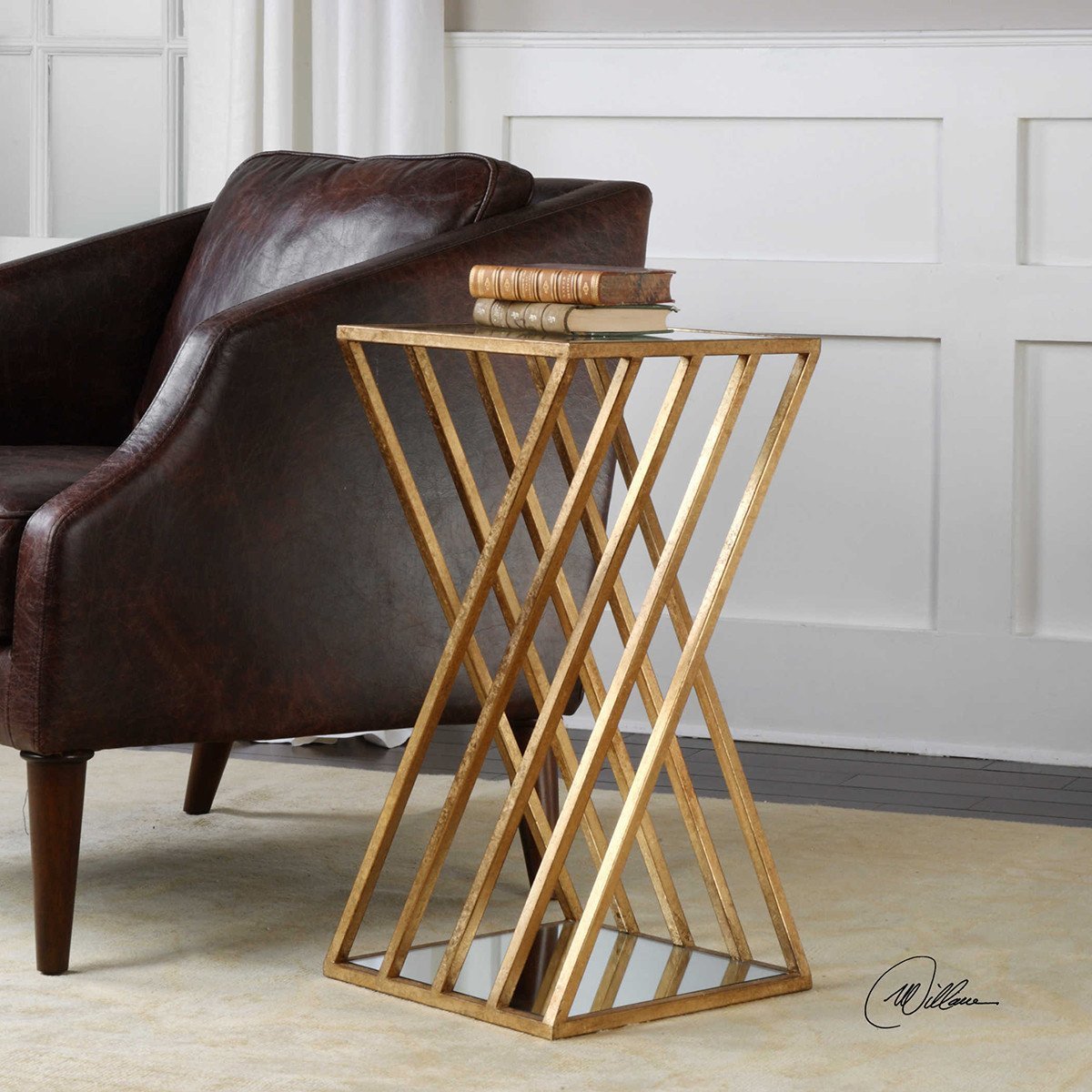 Uttermost Janina Gold Dimensional Accent Table