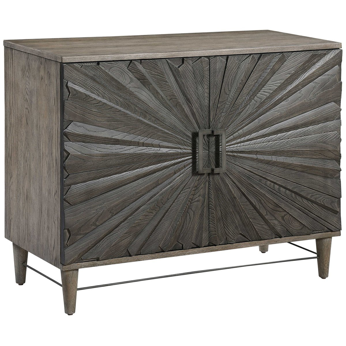 Uttermost Shield Gray Oak 2-Door Cabinet