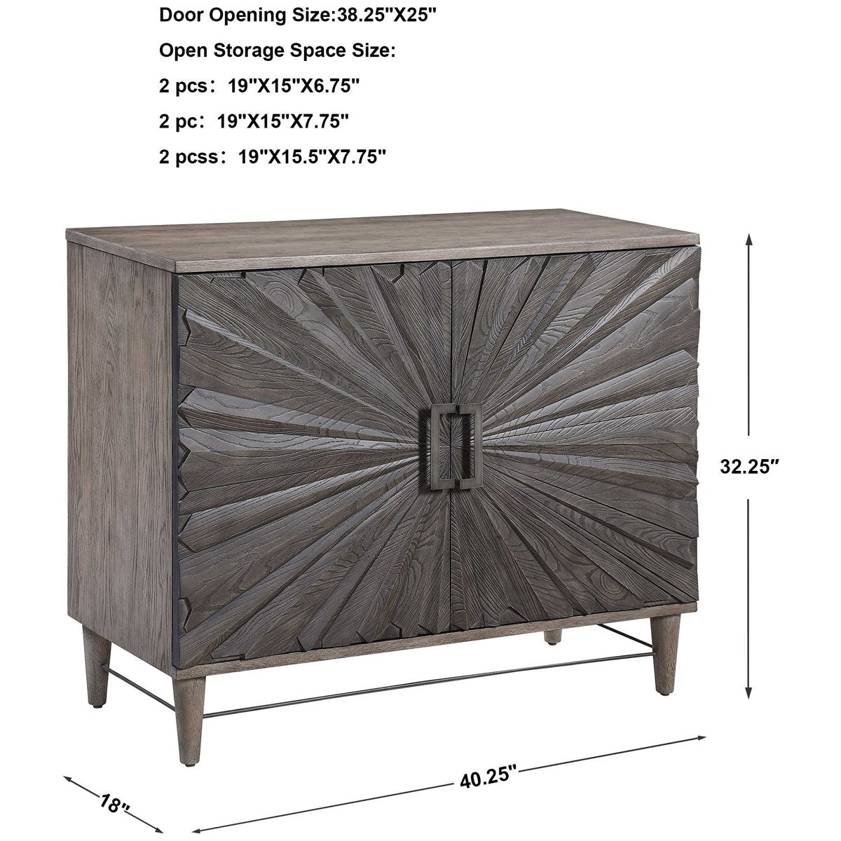 Uttermost Shield Gray Oak 2-Door Cabinet