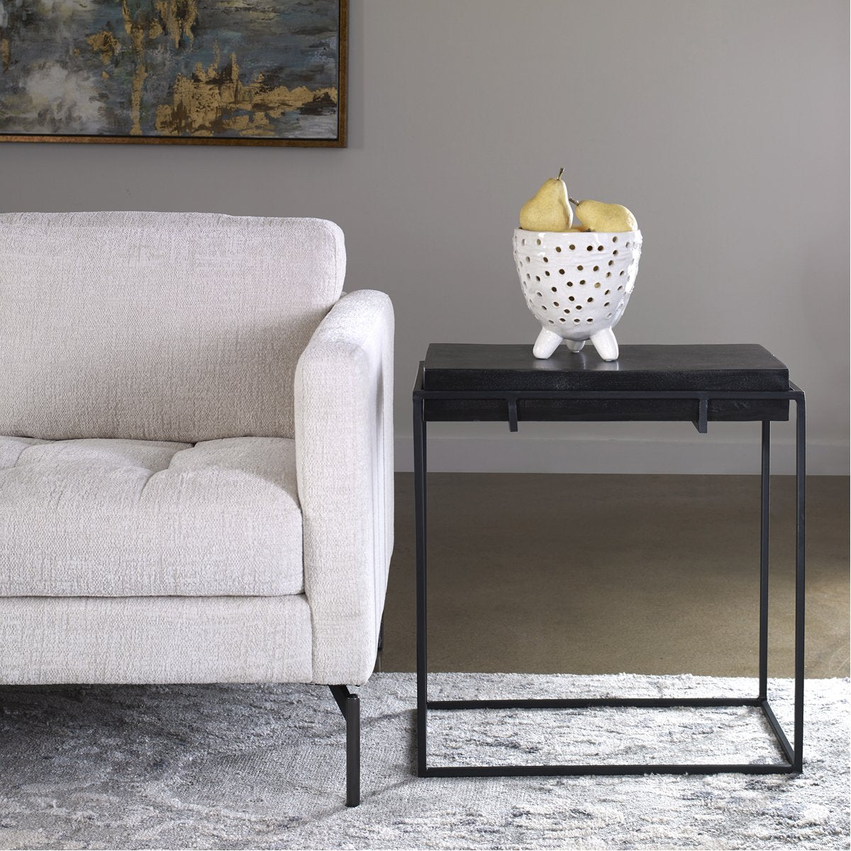 Uttermost Telone Modern Black Side Table