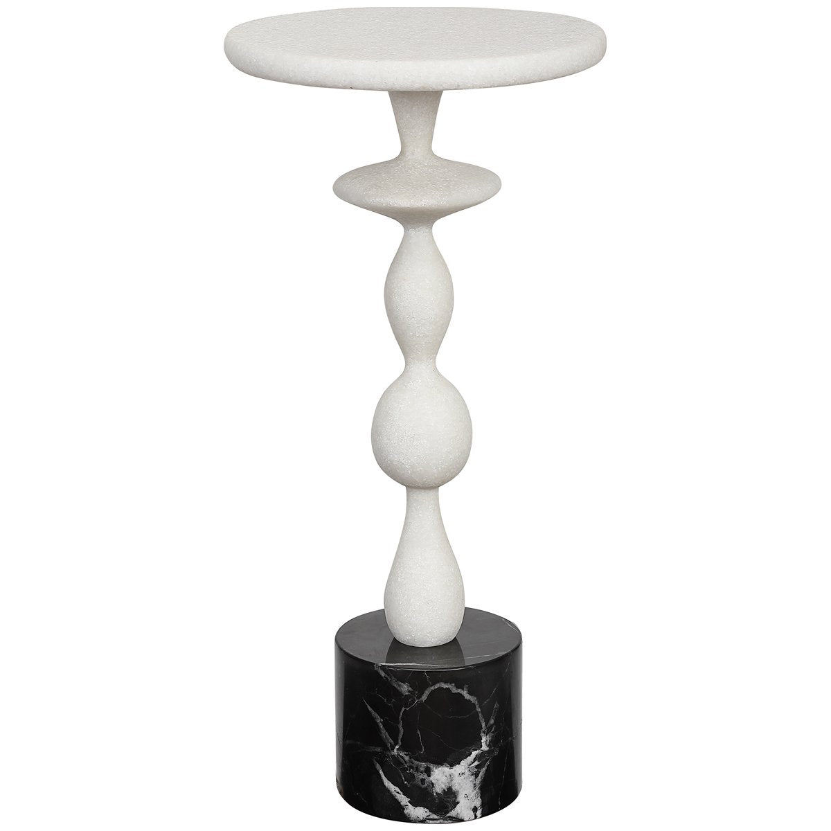 Uttermost Inverse White Marble Drink Table