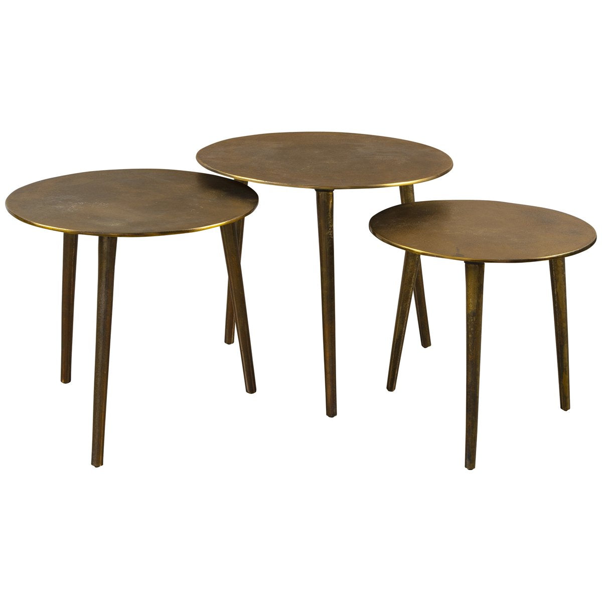 Uttermost Kasai Gold Coffee Tables, 3-Piece Set