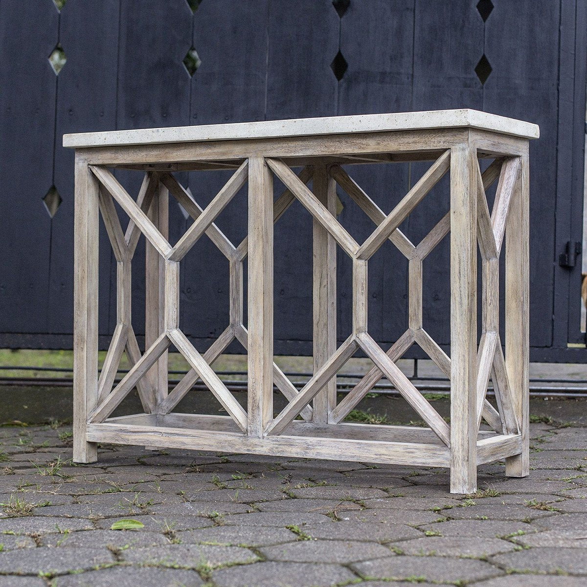 Uttermost Catali Ivory Stone Console Table