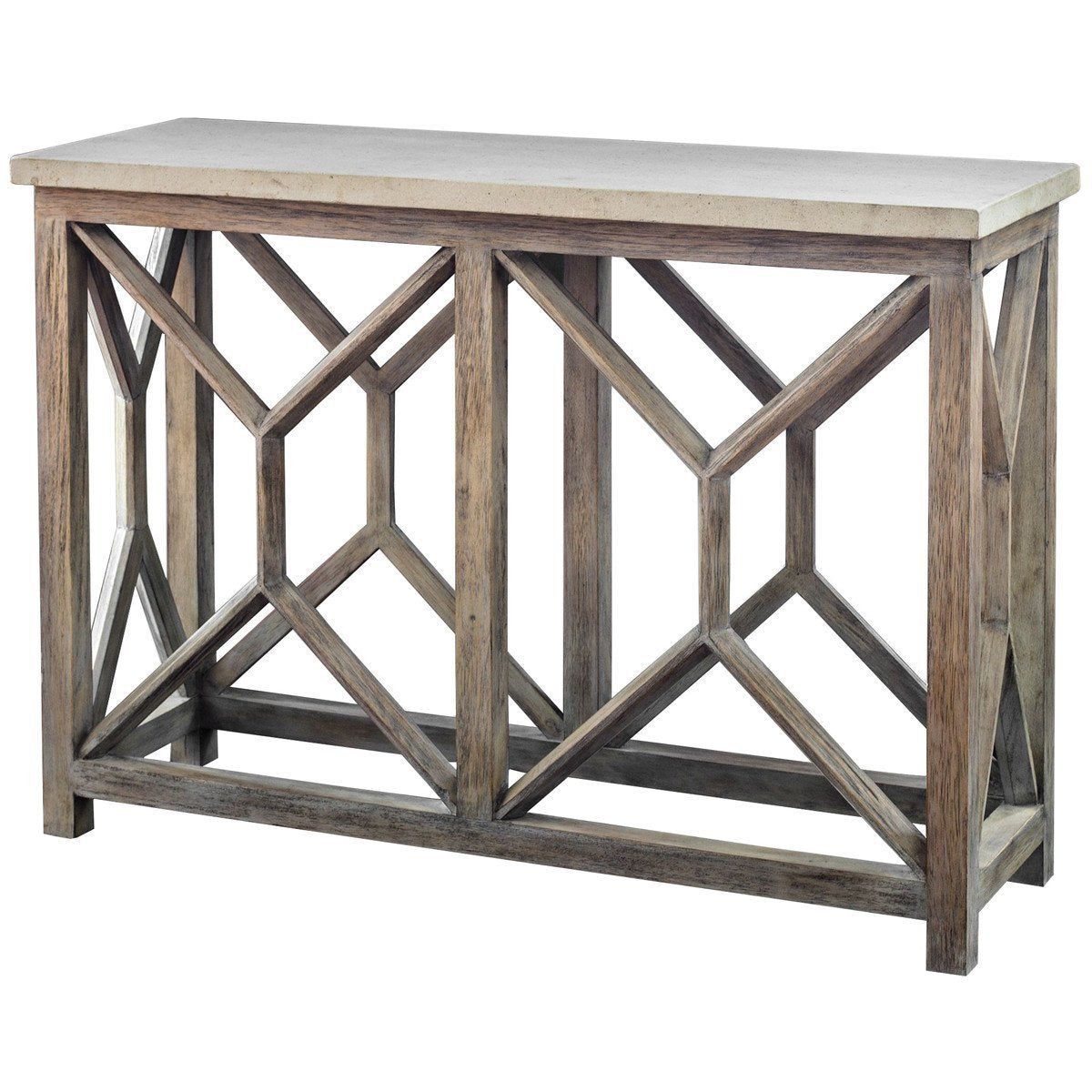 Uttermost Catali Ivory Stone Console Table