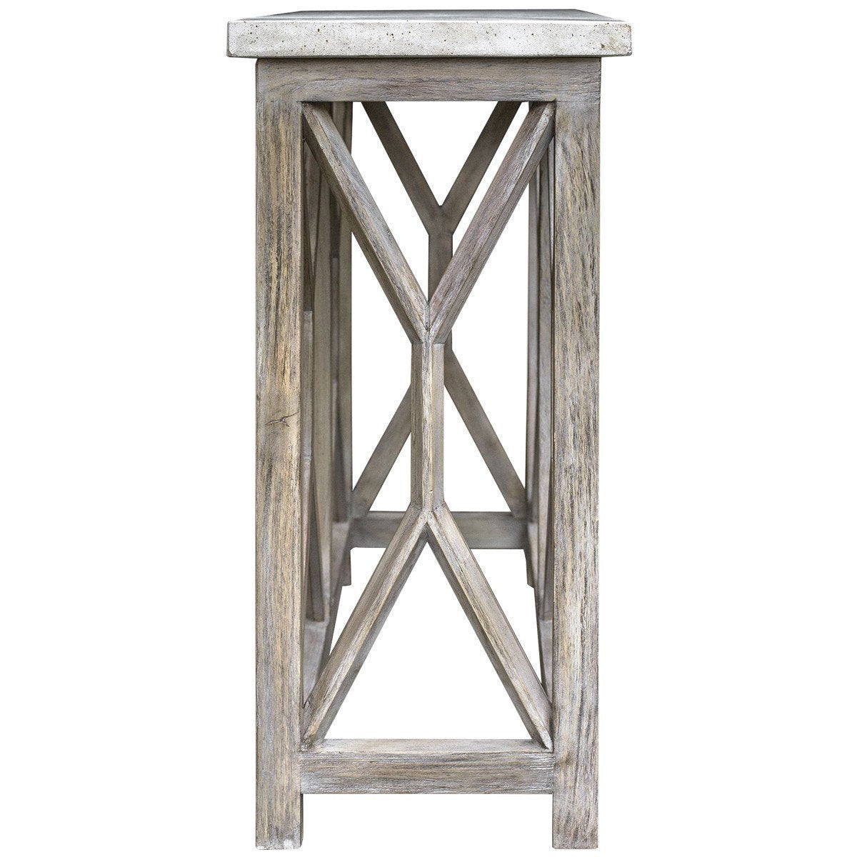 Uttermost Catali Ivory Stone Console Table