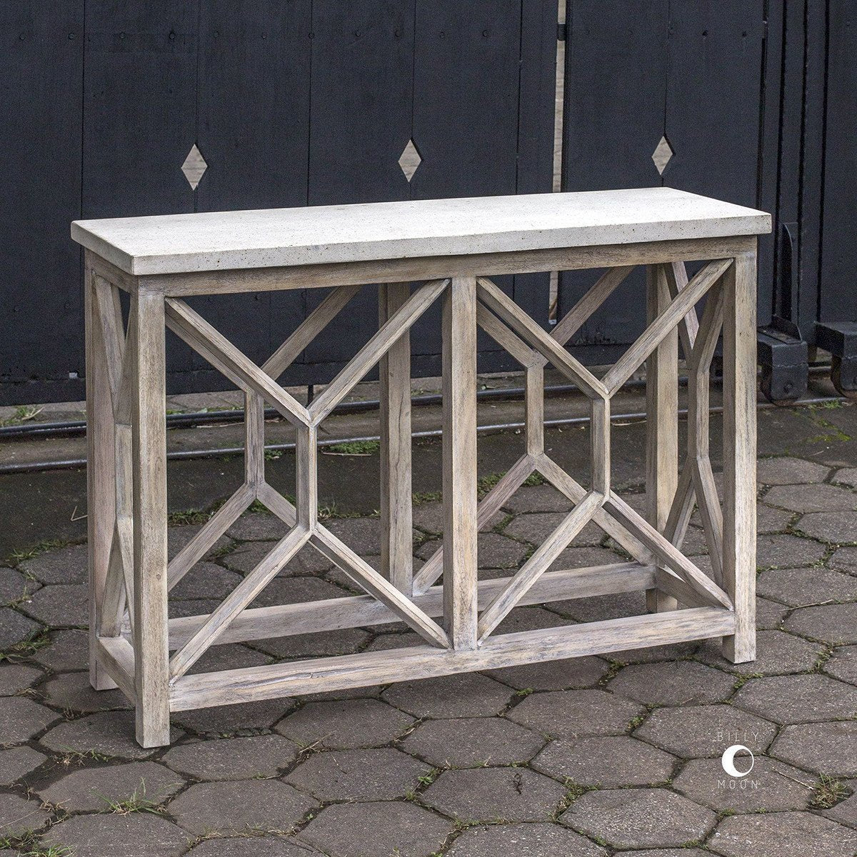 Uttermost Catali Ivory Stone Console Table