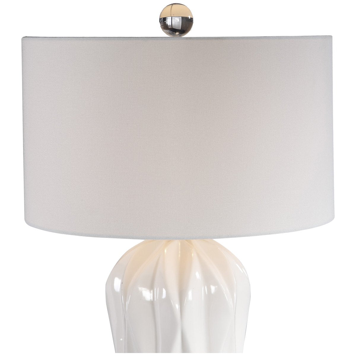 Uttermost Malena Glossy White Table Lamp