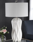 Uttermost Malena Glossy White Table Lamp