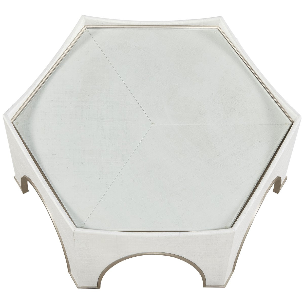 Hickory White Trellis Tollie Hexagonal Cocktail Table