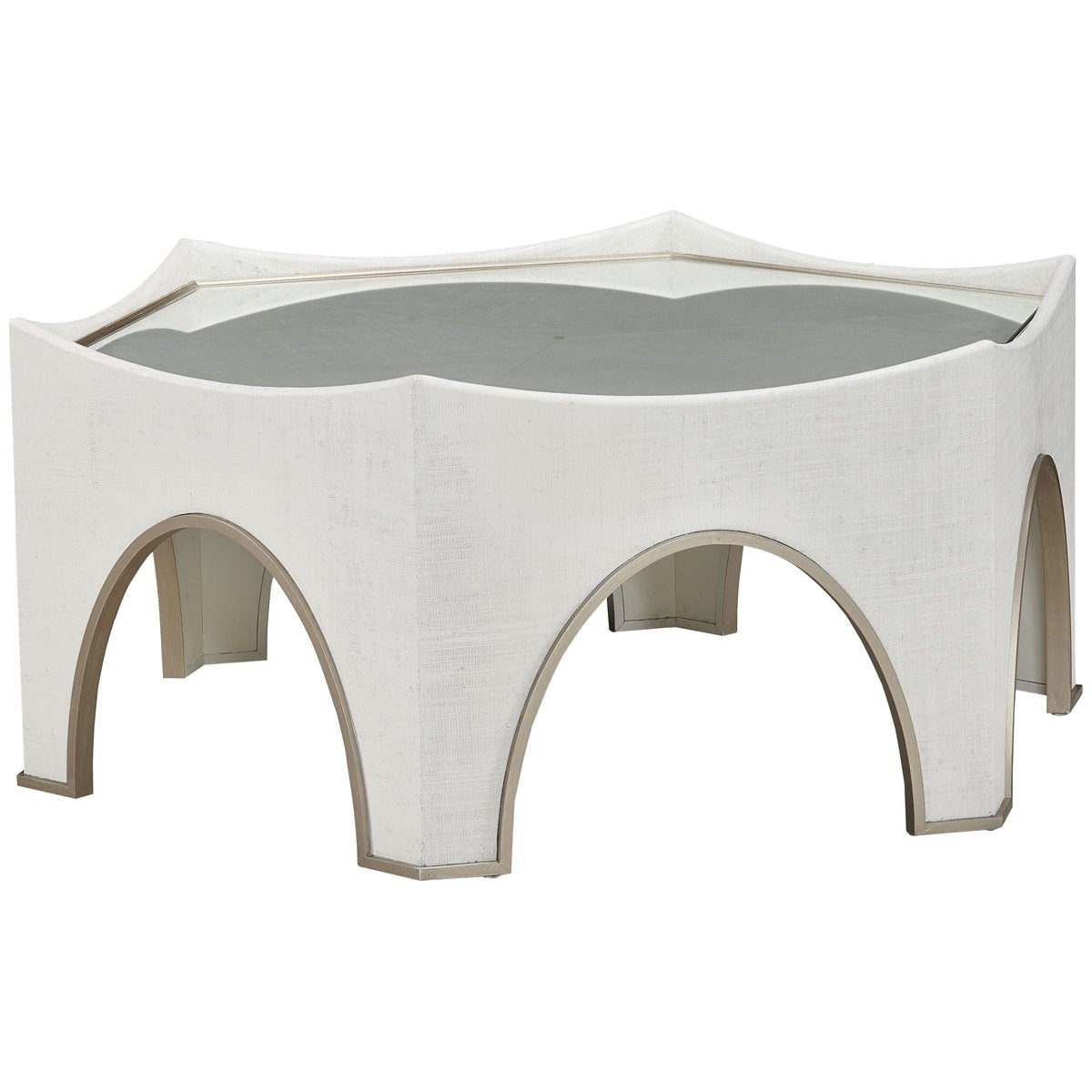 Hickory White Trellis Tollie Hexagonal Cocktail Table