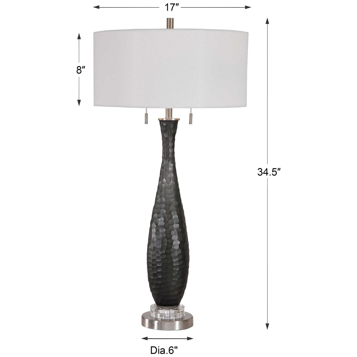 Uttermost Jothan Frosted Black Table Lamp