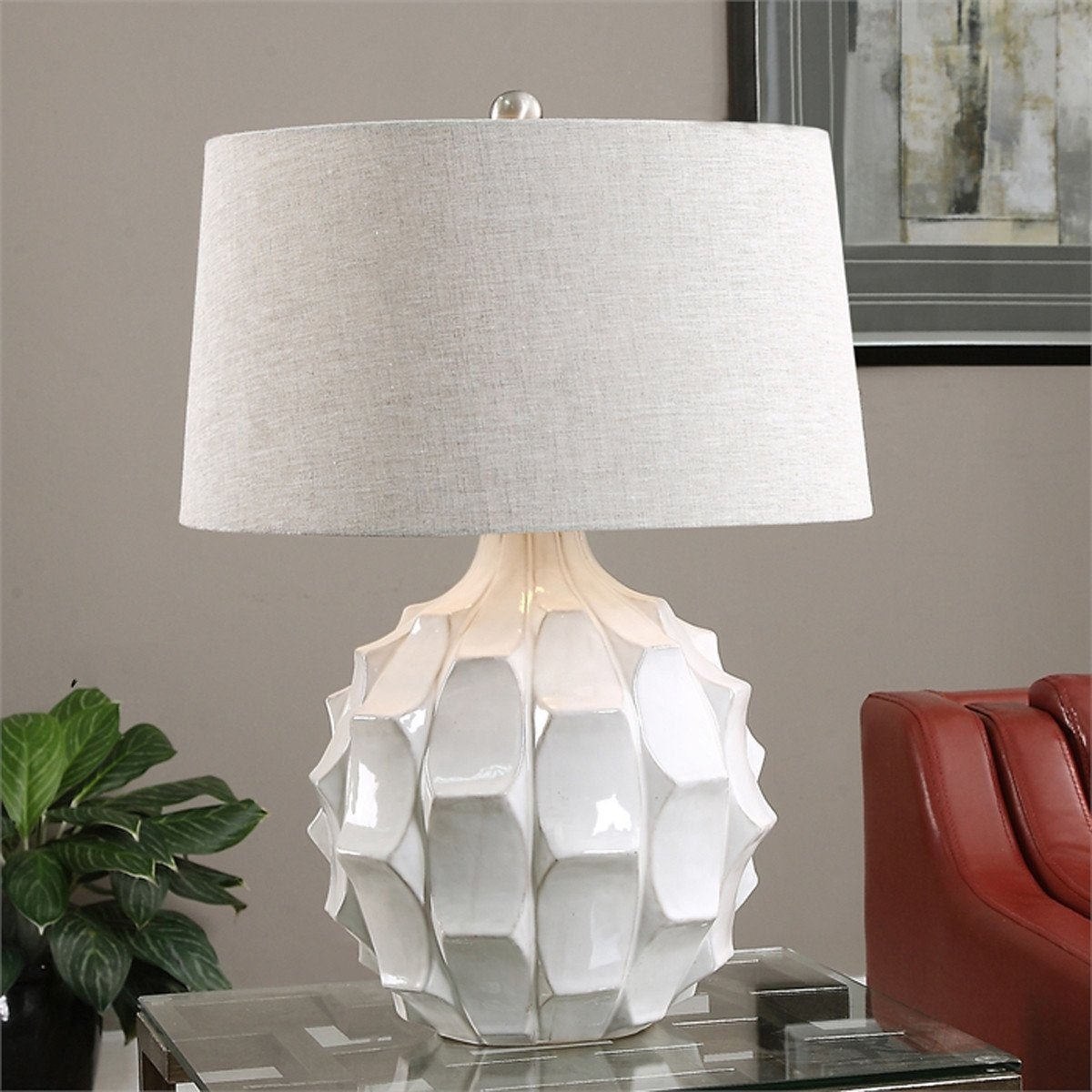 Uttermost Guerina Scalloped White Lamp