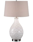 Uttermost Camellia Glossed White Table Lamp