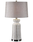 Uttermost Kansa Distressed White Table Lamp