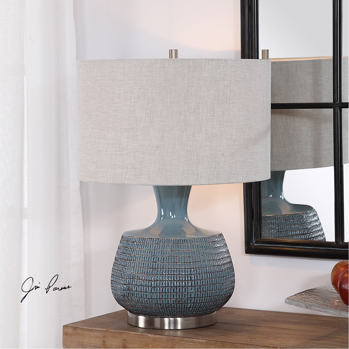 Uttermost Hearst Blue Glaze Table Lamp