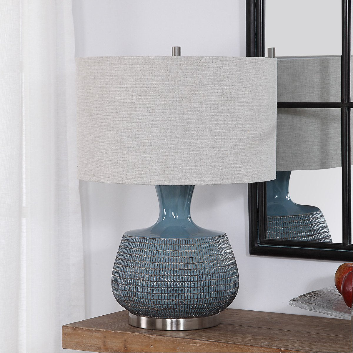 Uttermost Hearst Blue Glaze Table Lamp