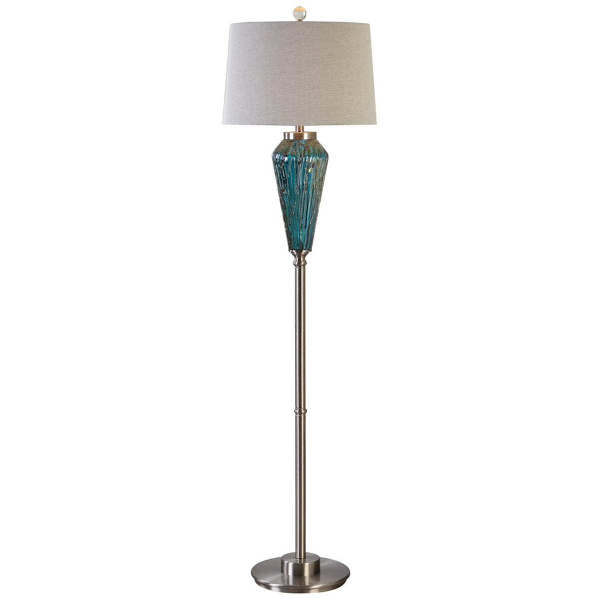 Uttermost Almanzora Blue Glass Floor Lamp