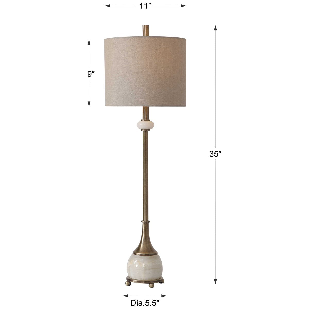 Uttermost Natania Plated Brass Buffet Lamp