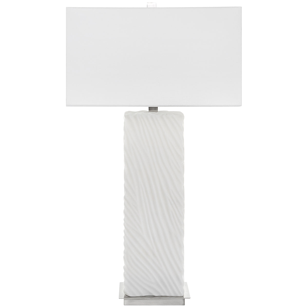 Uttermost Pillar White Marble Table Lamp